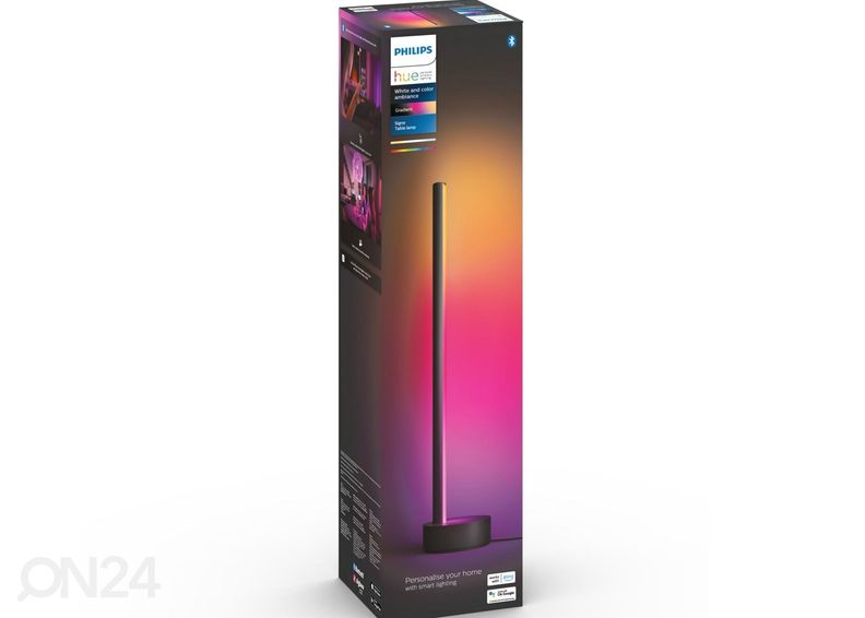 Philips Hue Black and Color ambience sujuva toonivahetusega laualamp Signe must suurendatud