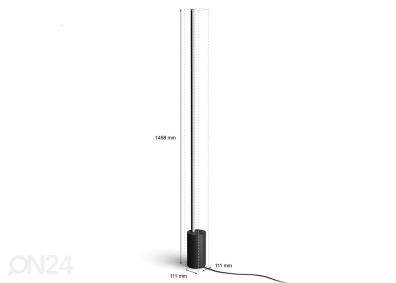 Philips Hue Black and Color ambience sujuva toonivahetusega põrandalamp Signe must suurendatud