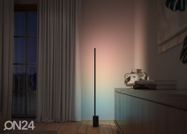 Philips Hue Black and Color ambience sujuva toonivahetusega põrandalamp Signe must suurendatud