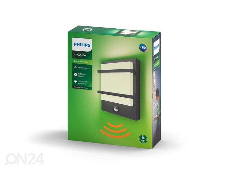 Philips Petronia seinavalgusti liikumisanduriga 12 W 1200lm 2700K suurendatud