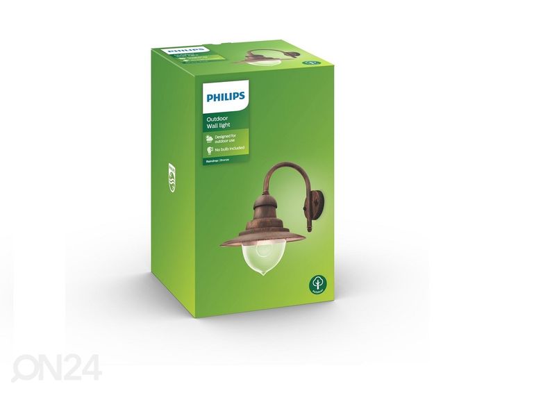 Philips Raindrop seinalatern 1xE27 pronks suurendatud