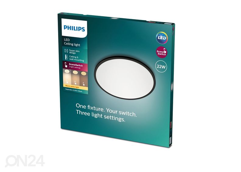 Philips Superslim SSW laevalgusti 22 W must suurendatud