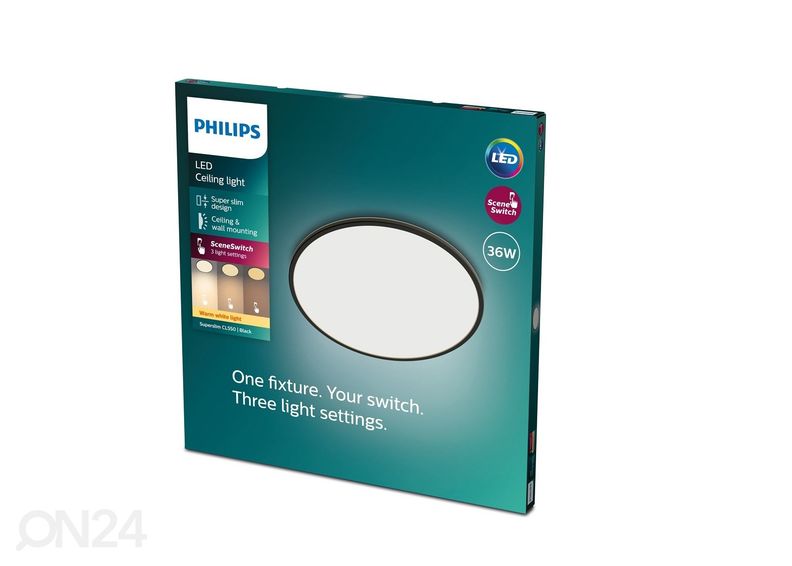 Philips Superslim SSW laevalgusti 36 W must suurendatud