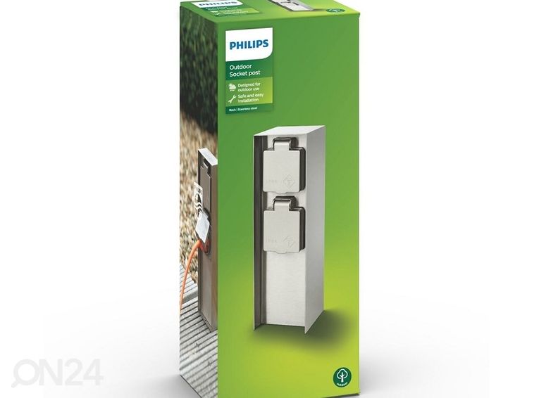 Philips väljas kasutatav pistikupesad x2 IP44 suurendatud