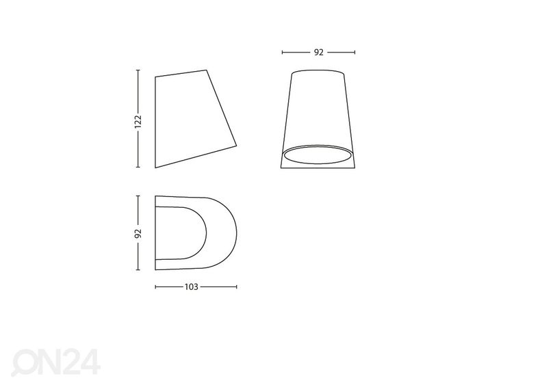 Philips Virga seinavalgusti 3 W 2700K must suurendatud