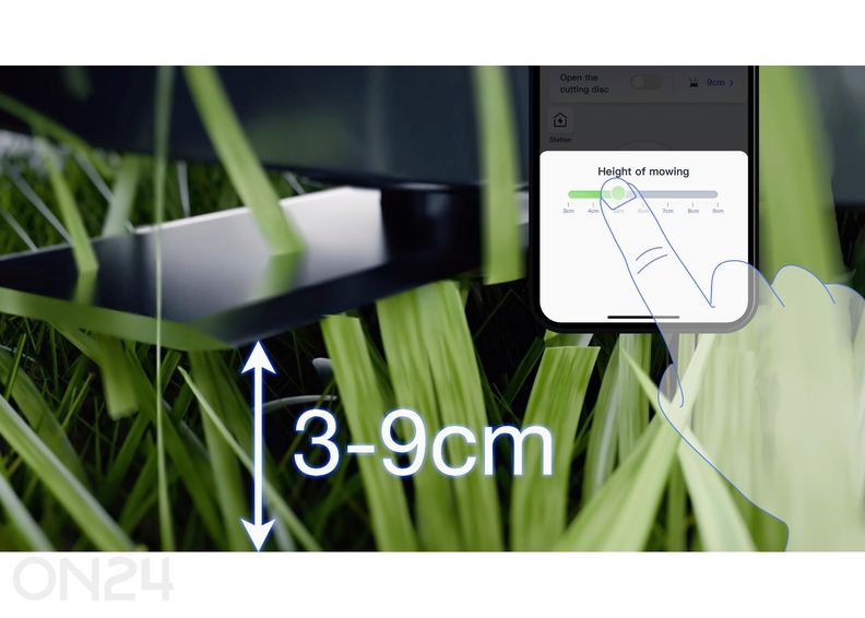 Piirdekaablivaba muruniiduk Ecovacs Goat A3000 LiDAR PRO, 3000m², TruEdge trimmer suurendatud