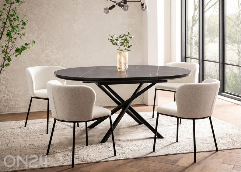 Pikendatav söögilaud Ø120 cm suurendatud