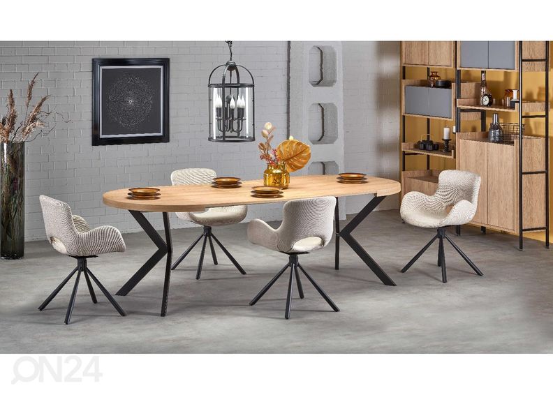 Pikendatav söögilaud 100/250x100 cm suurendatud