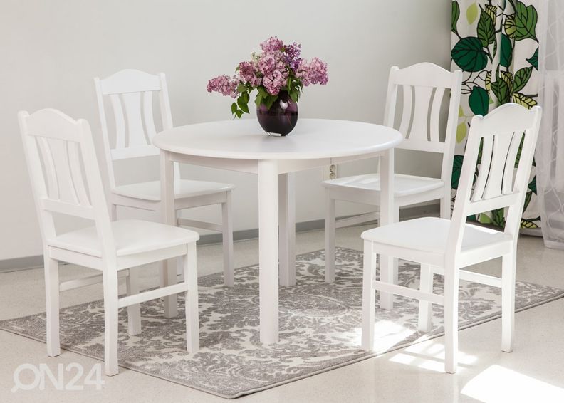Pikendatav söögilaud 100x100-139 cm, valge suurendatud