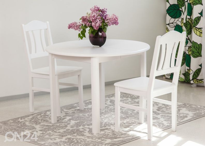 Pikendatav söögilaud 100x100-139 cm, valge suurendatud