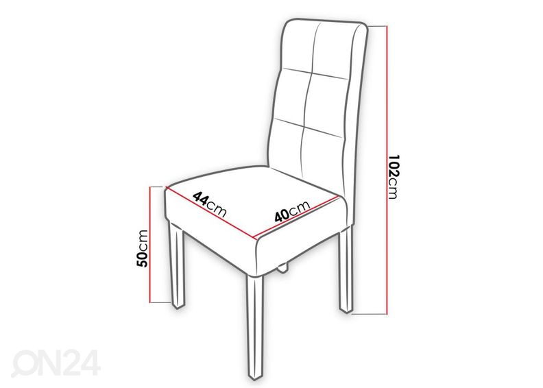 Pikendatav söögilaud 100x100-250 cm + 4 tooli suurendatud