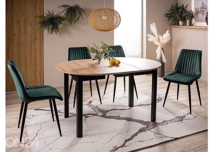 Pikendatav söögilaud 102-144x102 cm suurendatud