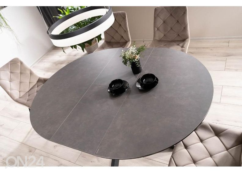 Pikendatav söögilaud 120-160x120 cm suurendatud