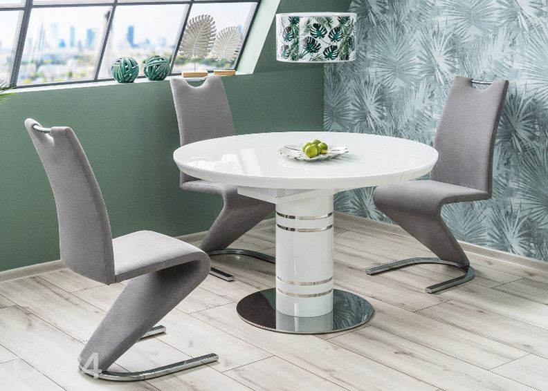 Pikendatav söögilaud 120x120-160 cm suurendatud