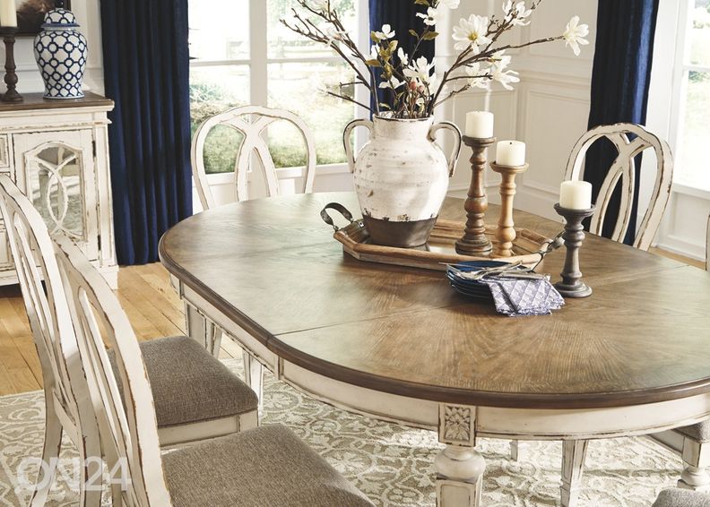 Pikendatav söögilaud 123/183x123 cm suurendatud