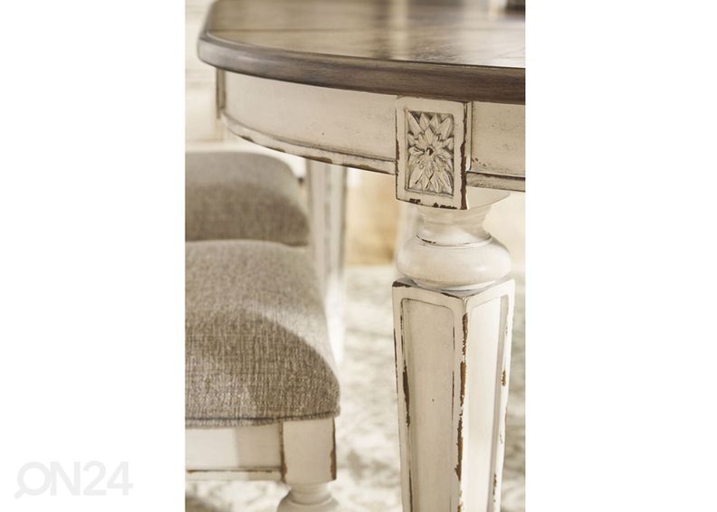 Pikendatav söögilaud 123/183x123 cm suurendatud