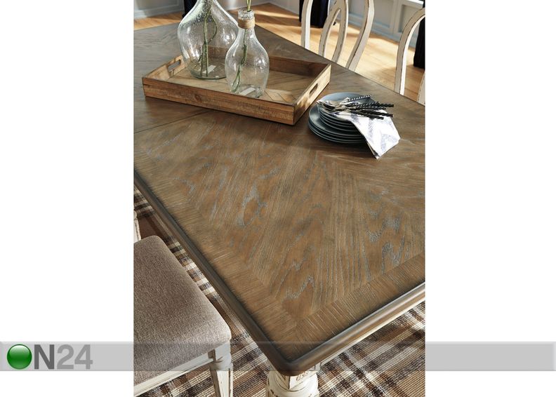 Pikendatav söögilaud 198/244x107 cm suurendatud