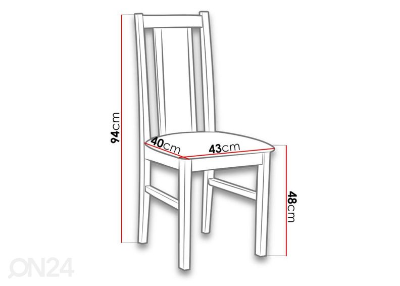 Pikendatav söögilaud 80x120-150 cm + 6 tooli suurendatud