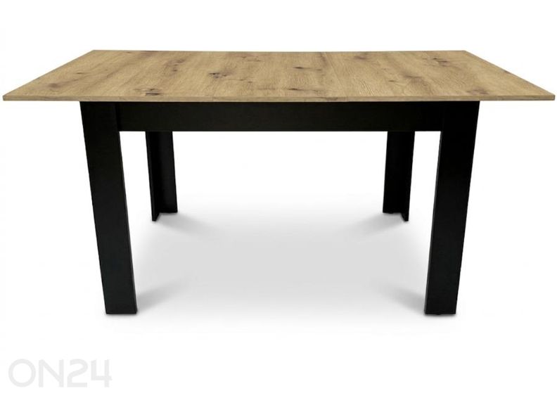 Pikendatav söögilaud 80x120/160 cm, artisan tamm/must suurendatud