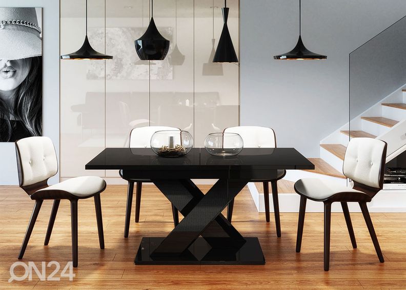 Pikendatav söögilaud 80x140-180 cm suurendatud