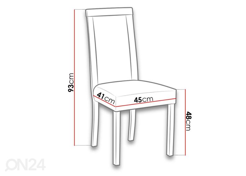 Pikendatav söögilaud 80x140-180 cm + 6 tooli suurendatud