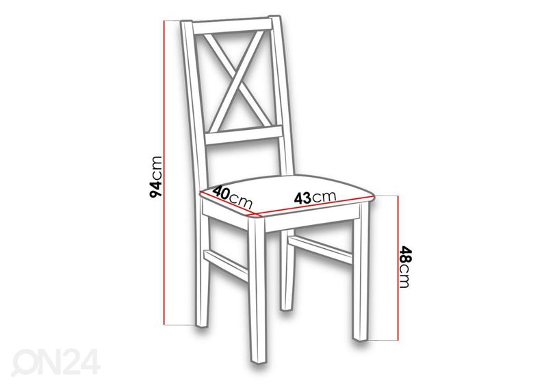 Pikendatav söögilaud 80x140-180 cm + 6 tooli suurendatud