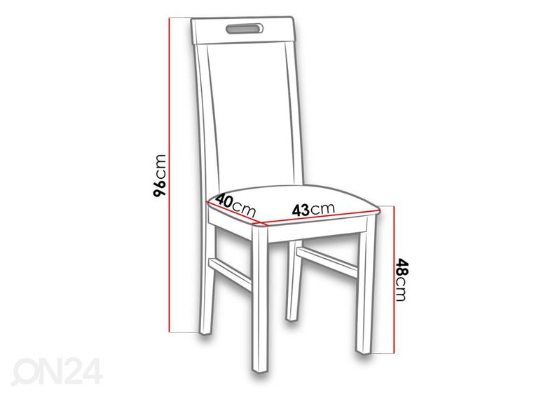 Pikendatav söögilaud 80x140-180 cm + 6 tooli suurendatud