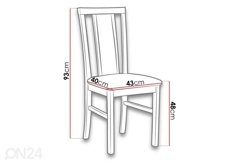 Pikendatav söögilaud 80x140-180 cm + 6 tooli suurendatud
