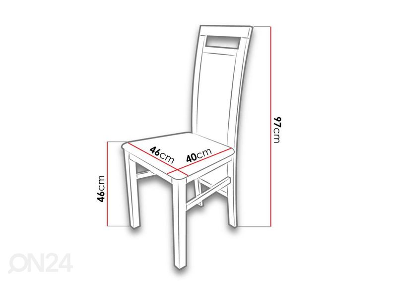 Pikendatav söögilaud 80x160-200 cm + 6 tooli suurendatud
