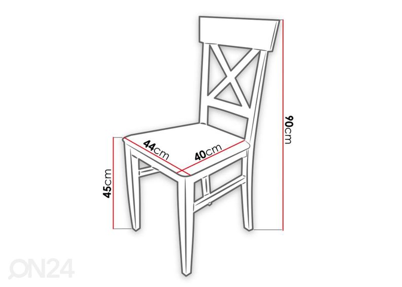 Pikendatav söögilaud 80x160-200 cm + 6 tooli suurendatud