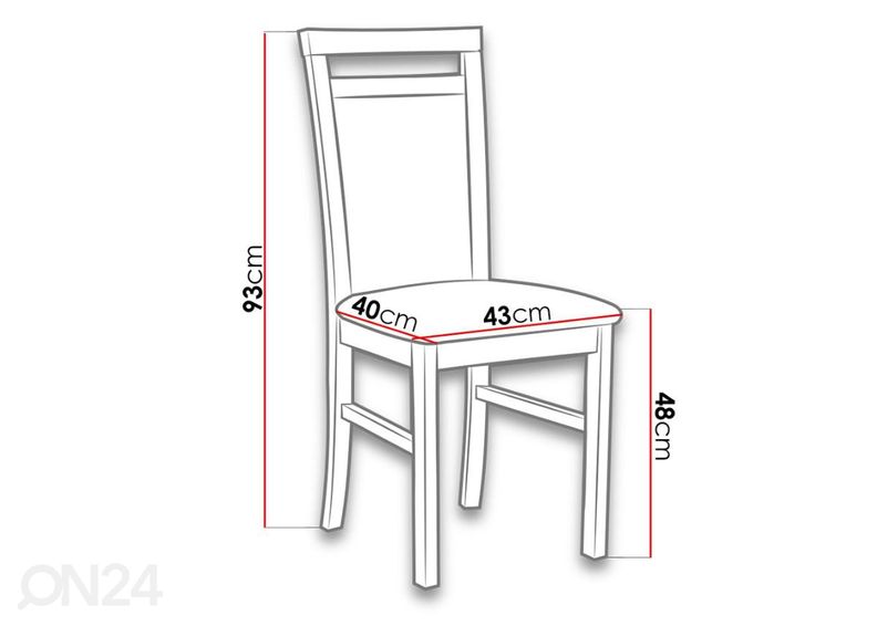 Pikendatav söögilaud 90x160-200 cm + 6 tooli suurendatud
