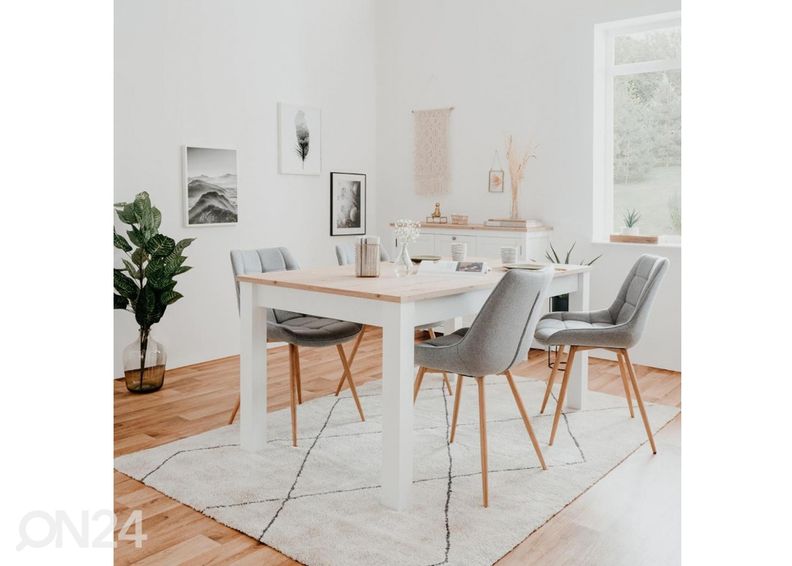 Pikendatav söögilaud Bergen 160-215x90 cm suurendatud