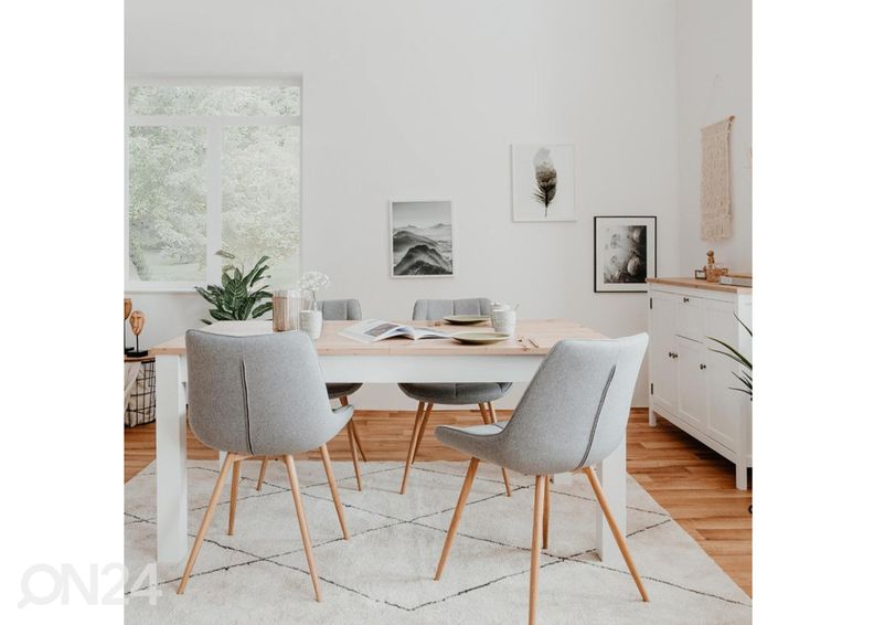 Pikendatav söögilaud Bergen 160-215x90 cm suurendatud