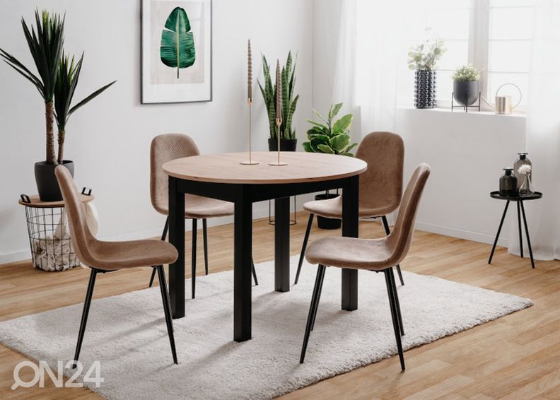 Pikendatav söögilaud Coburg 100/140x100 cm suurendatud