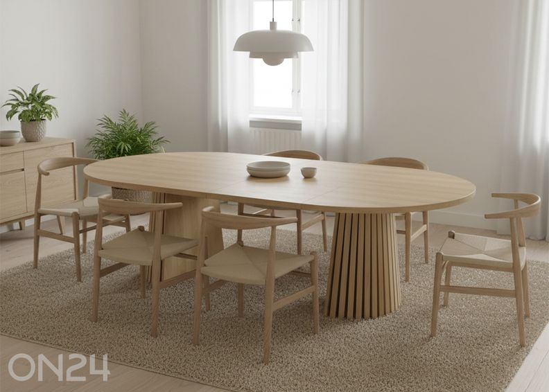 Pikendatav söögilaud Cristelle 120x120/220 cm suurendatud