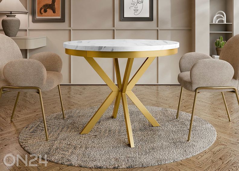 Pikendatav söögilaud Edder 120x120/196 cm suurendatud