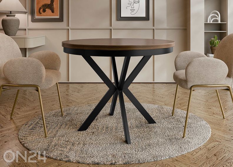 Pikendatav söögilaud Edder 120x120/196 cm suurendatud