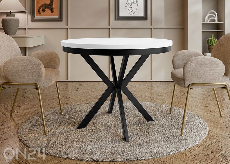 Pikendatav söögilaud Edder 120x120/196 cm suurendatud