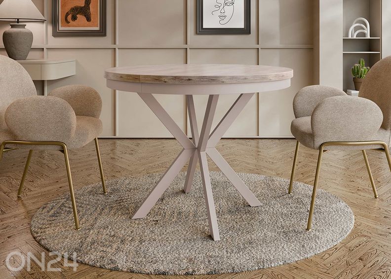 Pikendatav söögilaud Edder 120x120/196 cm suurendatud