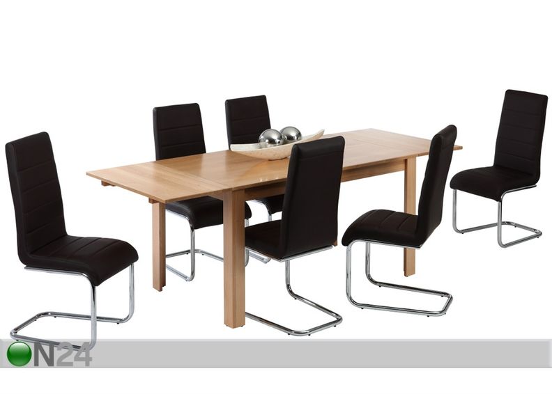 Pikendatav söögilaud Emely 80x140-220 cm suurendatud