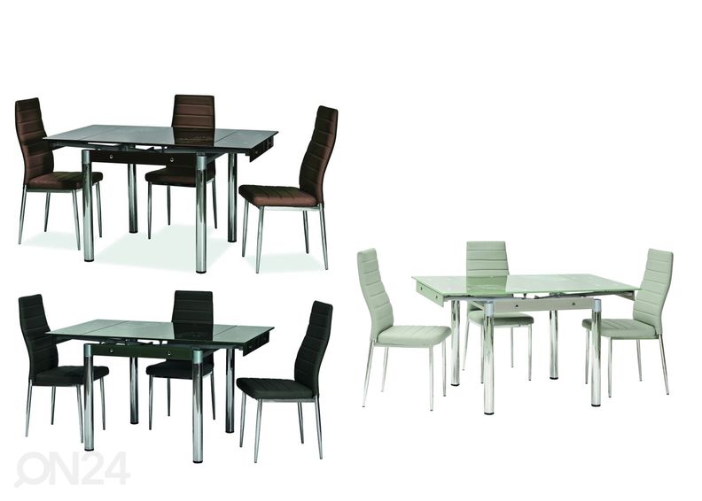 Pikendatav söögilaud Gdansk 80x80-131 cm suurendatud