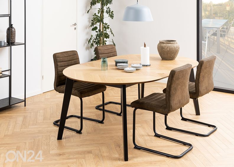 Pikendatav söögilaud Georgetown Ø120/198 cm suurendatud
