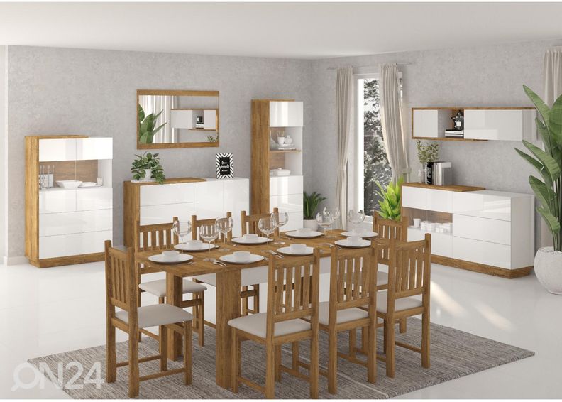 Pikendatav söögilaud Goleen 130-190x80 cm suurendatud