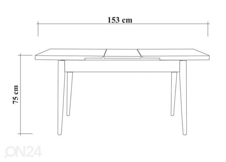 Pikendatav söögilaud Juta 120-150x75 cm suurendatud
