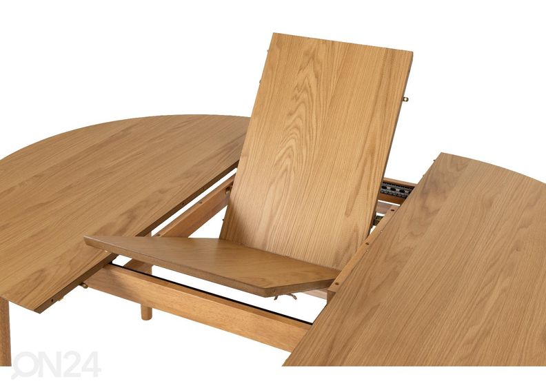 Pikendatav söögilaud Monz Ø115/154 cm suurendatud