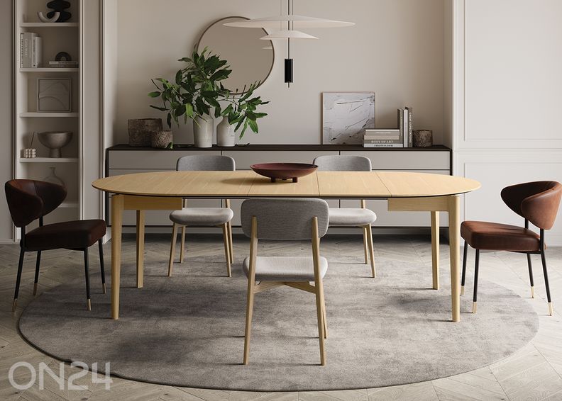 Pikendatav söögilaud Plot Ø 90x90/210 cm suurendatud