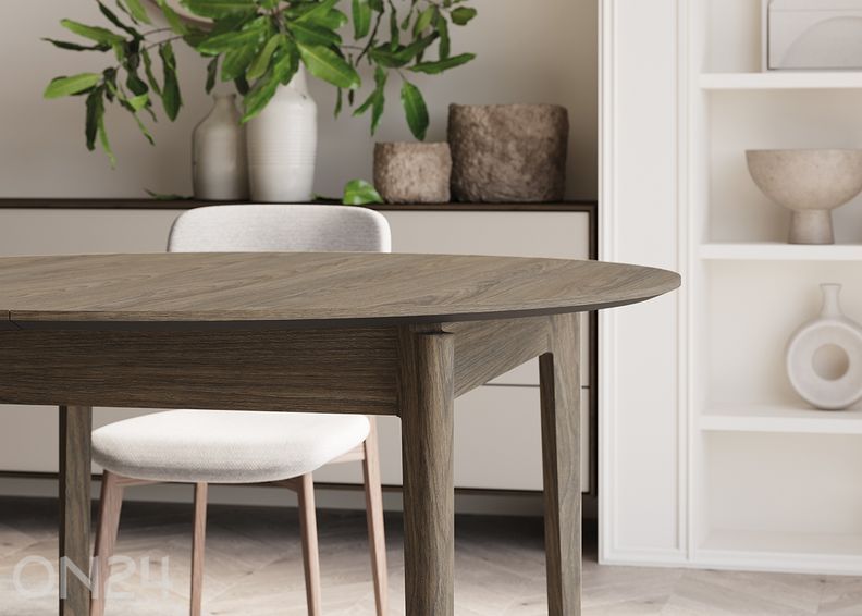 Pikendatav söögilaud Plot Ø 90x90/210 cm suurendatud