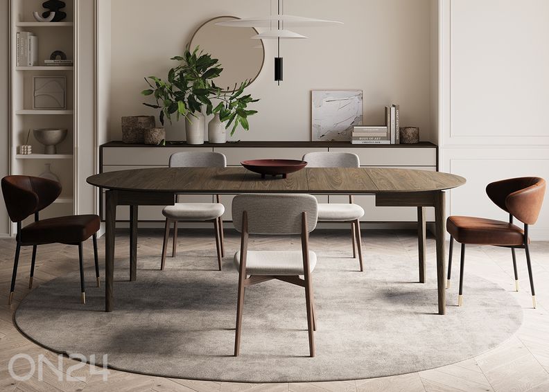 Pikendatav söögilaud Plot Ø 90x90/210 cm suurendatud