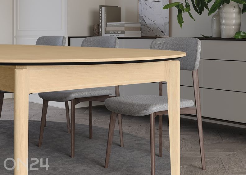 Pikendatav söögilaud Plot Ø120x120/240 cm suurendatud