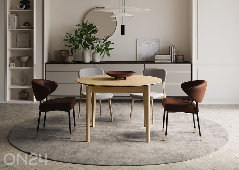 Pikendatav söögilaud Plot Ø120x120/240 cm suurendatud